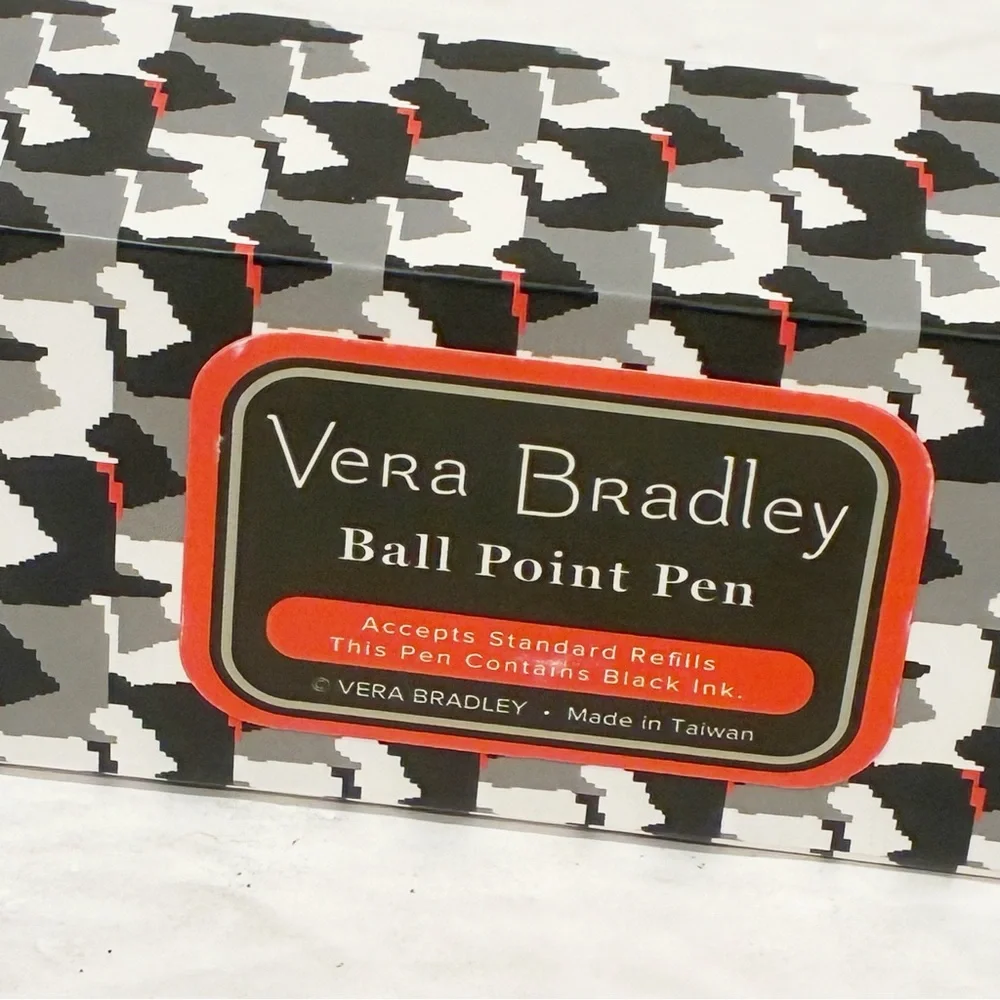 Vera Bradley Blue Plaid Floral‎ Printed Ball Point Pen New in Box